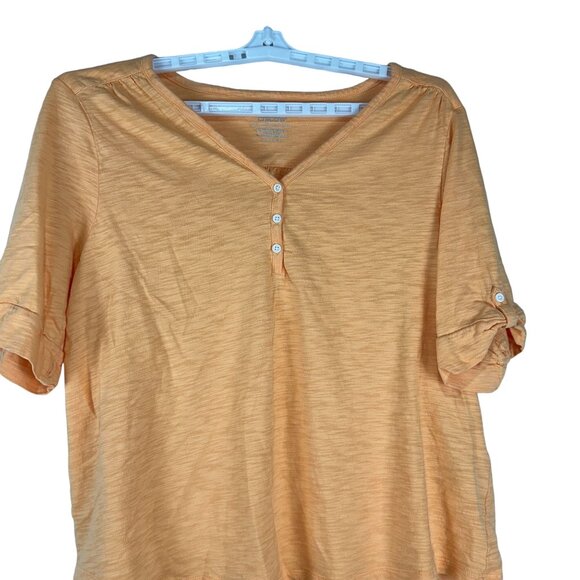 Chicos Ultimate Tee Womens Beige Roll Tab Sleeve Casual Top Size XXL - Picture 6 of 10
